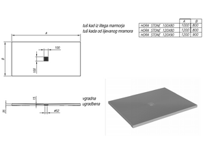 Душевой поддон  Kolpa san Hora stone 120*90 White