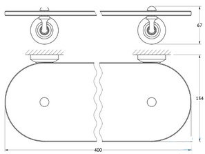 Полка стеклянная 40 см 3SC Stilmar Gold STI 214