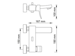 Смеситель для ванны и душа Wasserkraft Exter 1600