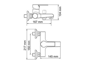 Смеситель для ванны и душа Wasserkraft Ammer 3701
