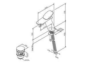 Смеситель для раковины  AM PM SPIRIT V2.0 с донным клапаном F70A82100