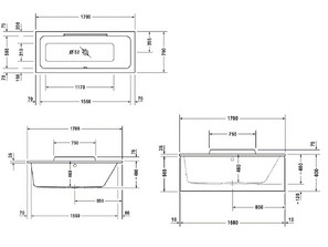 Ванна акриловая Duravit Durastyle 170х70 (700295000000000)