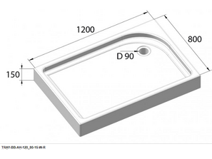 Душевой поддон BelBagno Tray-BB-AH 120*80