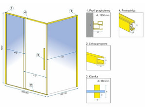 Душевой уголок REA SOLAR Gold 100*80 REA-K4901