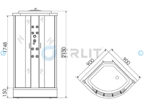 Душевая кабина с низким поддоном ERLIT ER3509PF-C4  90*90