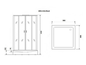 Душевая кабина  с низким поддоном Niagara Premium NG-6901-01Q BLACK