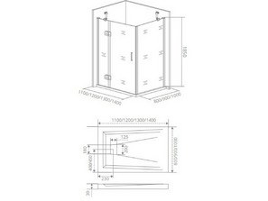 Душевой уголок BAS SATURN WTW+SP 120*90