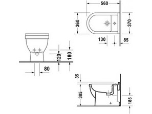 Биде напольное Duravit Starck 3 2230100000
