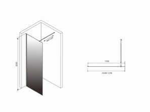 Душевая стенка ABBER  Immer Offen AG69121BD