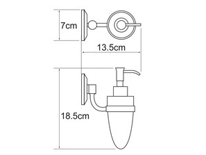 Дозатор для жидкого мыла 160 мл Wasserkraft Rhein K-6299