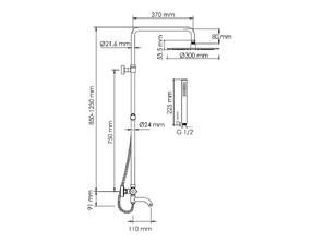 Душевая стойка Wasserkraft A188.116.137.010.CH Thermo