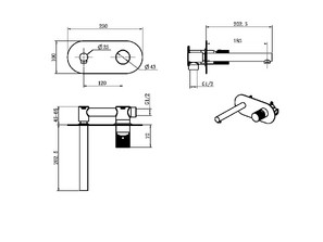 Смеситель для раковины встроенный  Boheme STICK DIAMOND 125-WG