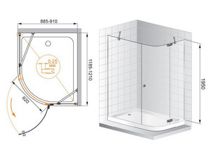 Душевой уголок CEZARES ELECTRA-RH-1-120*90 L\R