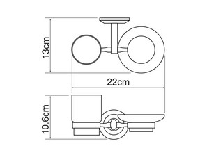 Держатель стакана и мыльницы Wasserkraft Rhein K-6226