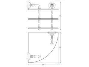 Полка стеклянная 3-х ярусная угловая 23 см 3SC Stilmar Chrome STI 019