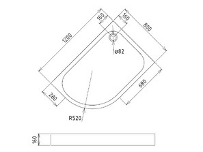 Душевой поддон GEMY ST18 R 120*80
