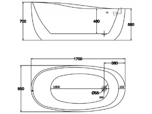 Свободностоящая акриловая ванна BelBagno BB 50