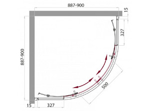 Душевая кабина с низким поддоном BelBagno UNO-CAB-R-2-TOP 90*90