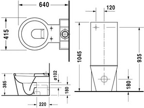 Унитаз моноблок DURAVIT Starck 1 0233090064