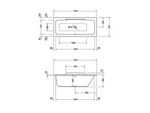 Ванна акриловая Duravit  Durastyle 170х75 (700297000000000)