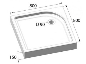 Душевой поддон BelBagno Tray-BB-A 80*80