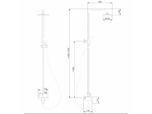 Душевая стойка  ABBER Weiss Insel AF8020W без излива, белый-хром