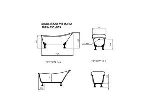  Ванна свободностоящая Magliezza Vittoria 162х69 золото