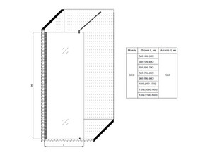 Душевая стенка Oporto Shower 801B 80x190 см стекло прозрачное 8 мм 