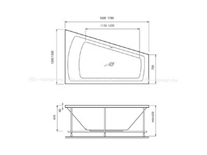 Ванна акриловая Vayer Trinity 160x120