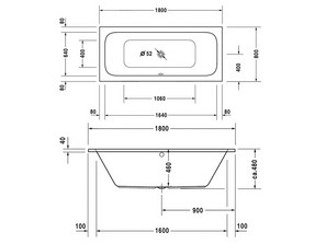 Ванна акриловая Duravit Happy Day 180х80 (700015000000000) 