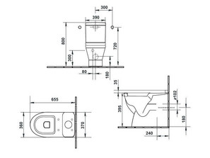 Унитаз моноблок DURAVIT Starck 3 0128090000