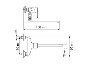 Смеситель для ванны и душа Wasserkraft Leine 3502L