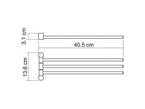 Держатель полотенец 3-е рога Wasserkraft  Isar К-1633