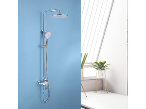Душевая стойка  ABBER Weiss Insel AF8020W без излива, белый-хром