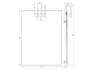 Зеркало с 3-мя светильниками 55*75 Ellux ARTIC ART-A3 0206