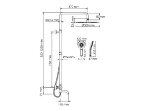 Душевая стойка Wasserkraft A188.116.101.010.CH Thermo