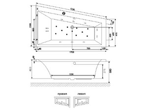 Ванна акриловая Excellent Sfera 170*100 L/R