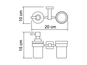  Держатель стакана и дозатора Wasserkraft Lippe  К-6589
