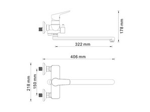 Смеситель для ванны и душа Wasserkraft Lippe 4502L