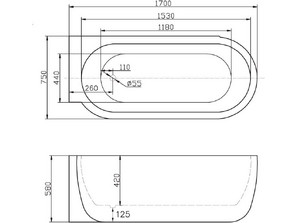 Ванна гидромассажная BelBagno BB11-1700 L/R г/м