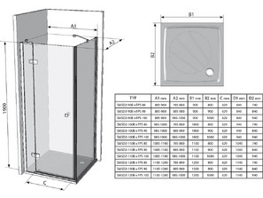 Душевой уголок RAVAK SmartLine  SMSD2 + SMPS  (110+90)