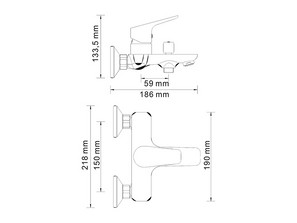 Смеситель для ванны и душа Wasserkraft Lippe 4501