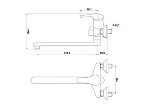 Смеситель для ванны Timo Classic 0045Y-CR