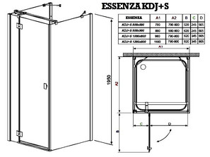 Душевой уголок Radaway Essenza KDJ+S 80*80