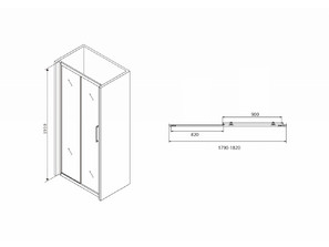 Душевая дверь  ABBER Schwarzer Diamant AG30180BH