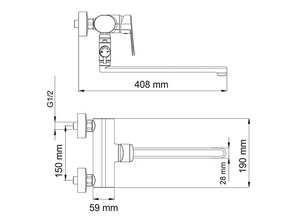Смеситель для ванны и душа Wasserkraft Donau 5302L