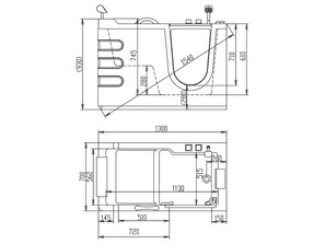 Ванна акриловая с дверцей ABBER AB9000 C R