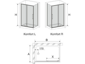 Душевой уголок AVEK Komfort 2 90*90