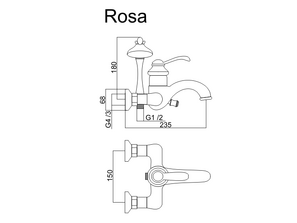 Смеситель для ванны и душа Grana Rosa Kromi 10509 хром