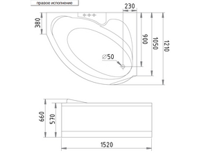 Ванна гидромассажная GEMY G 9003 B R/L